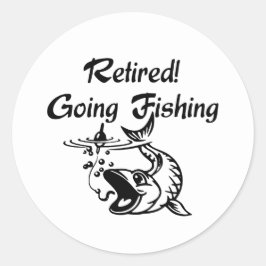 Remüde wird Schwarzen Text fischen Runder Aufkleber