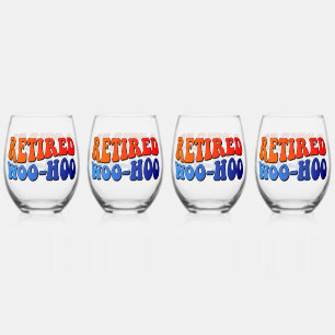 Remüde Woo Hoo Vintag Groovy Text Weinglas Ohne Stiel