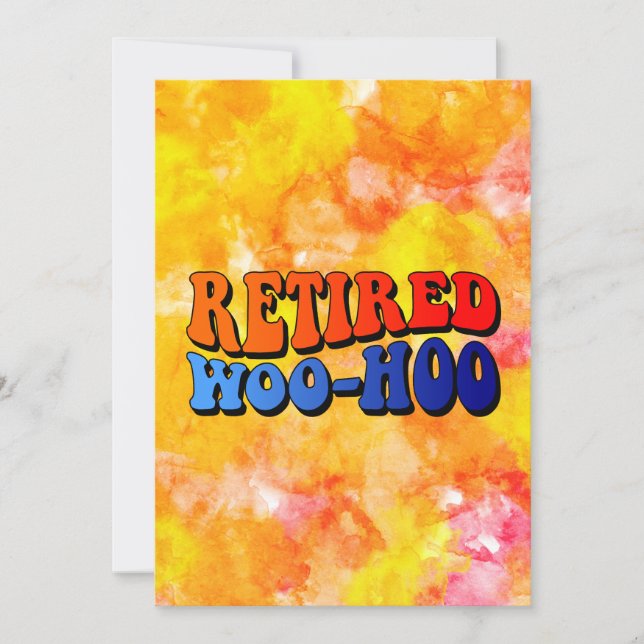 Remüde Woo Hoo Watercolor Groovy Text Einladung (Vorderseite)