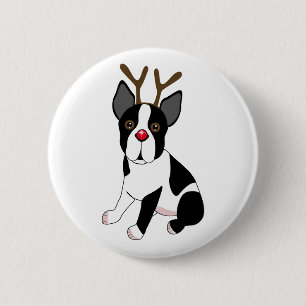 Ren Bostons Terrier Button