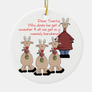 Ren-Buchstabe zu Weihnachtsmann Keramikornament
