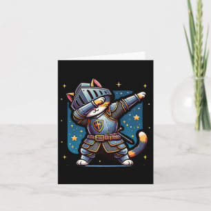 Ren Faire Mittelalter Ritter Dabbing Katze Funny F Karte