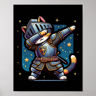 Ren Faire Mittelalter Ritter Dabbing Katze Funny F Poster