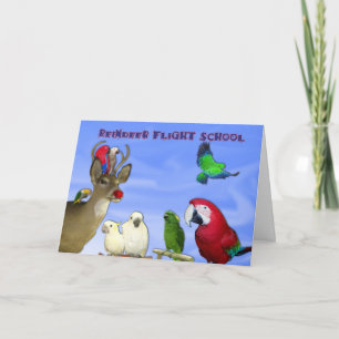 Ren-Flug-Schule Feiertagskarte