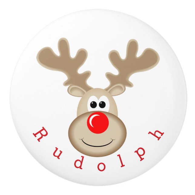Ren-Rudolph-Rotnase Keramikknauf (Vorderseite)