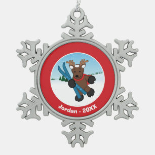 Ren Schneeflocken Zinn-Ornament