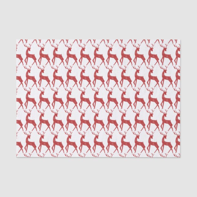 Ren-u. Schneeflocke-Ren-Überfahrt-Weihnachten Seidenpapier (Vorderseite)
