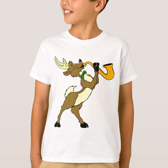 Ren und Saxophon T-Shirt (Vorderseite)