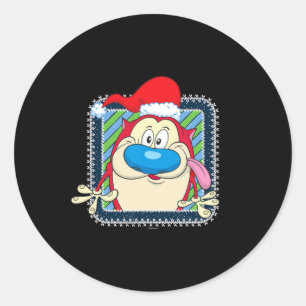 Ren und Stimpy festliche Weihnachtszeit Weihnachts Runder Aufkleber