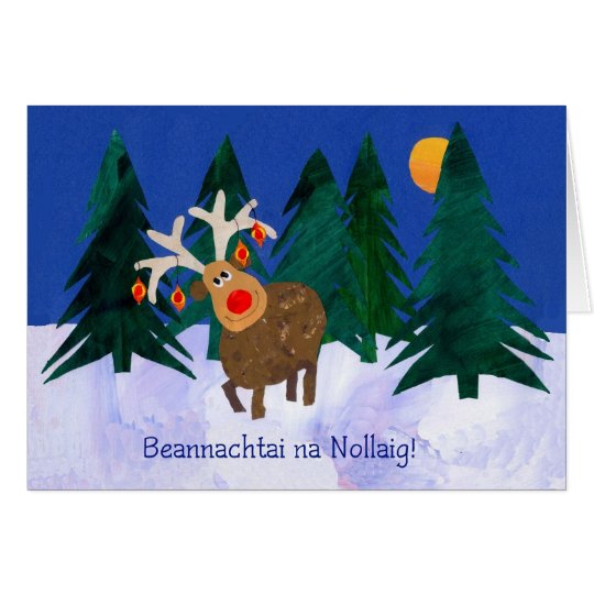"Ren-" Weihnachtskarte mit irischem Gruß Karte