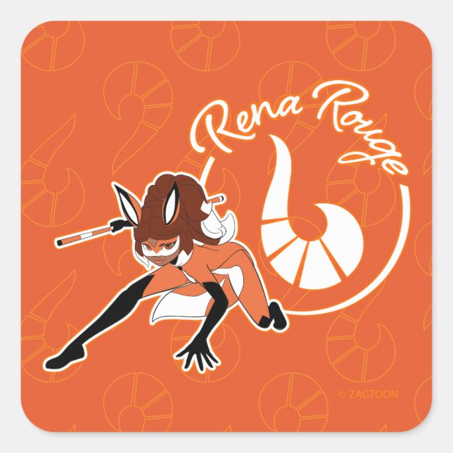 Rena Rouge Abzeichen Quadratischer Aufkleber (Vorderseite)
