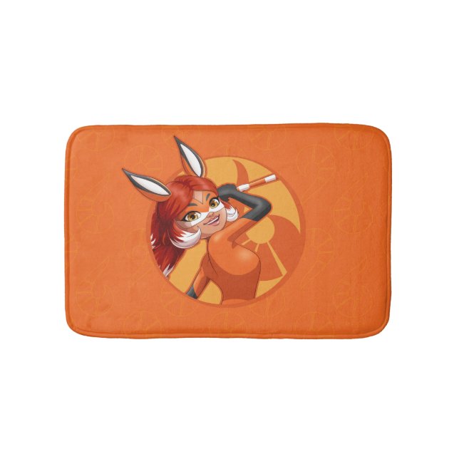 Rena Rouge Orange Abzeichen Badematte (Vorderseite)
