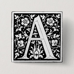 Renaissance-Alphabet-Buchstabe A - Button