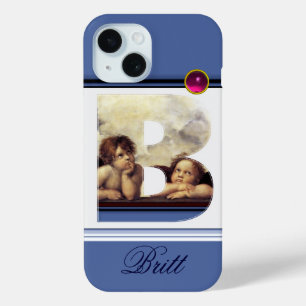 RENAISSANCE ANGEL B LETTER Winged Cherub Monogramm iPhone 15 Hülle