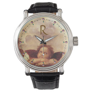 RENAISSANCE ANGEL/Winged Cherub Monogramm Armbanduhr