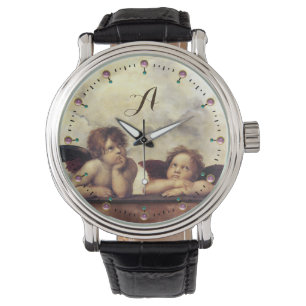 RENAISSANCE ANGELS /Winged Cherubs Monogramm Armbanduhr