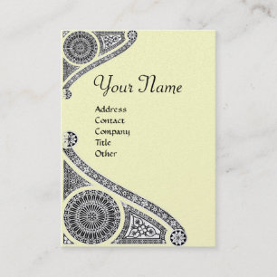 RENAISSANCE ARCHITECT MONOGRAM 4 Schwarze Creme Pe Visitenkarte