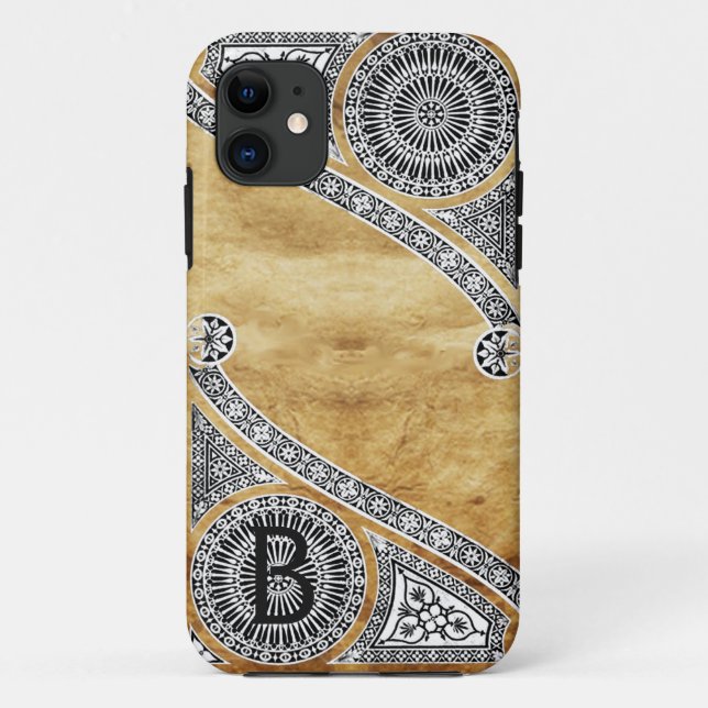RENAISSANCE ARCHITECT-Parchment-Monogramm Case-Mate iPhone Hülle (Rückseite)