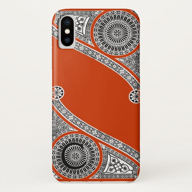RENAISSANCE ARCHITECT Red Orange Monogramm Case-Mate iPhone Hülle (Rückseite)