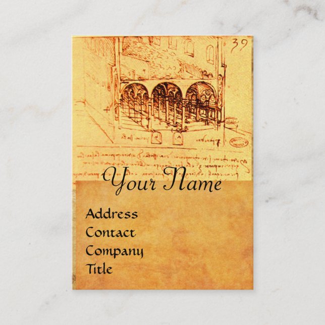 RENAISSANCE ARCHITEKTUR, ARCHITEKT, INGENIEUR VISITENKARTE (Vorderseite)