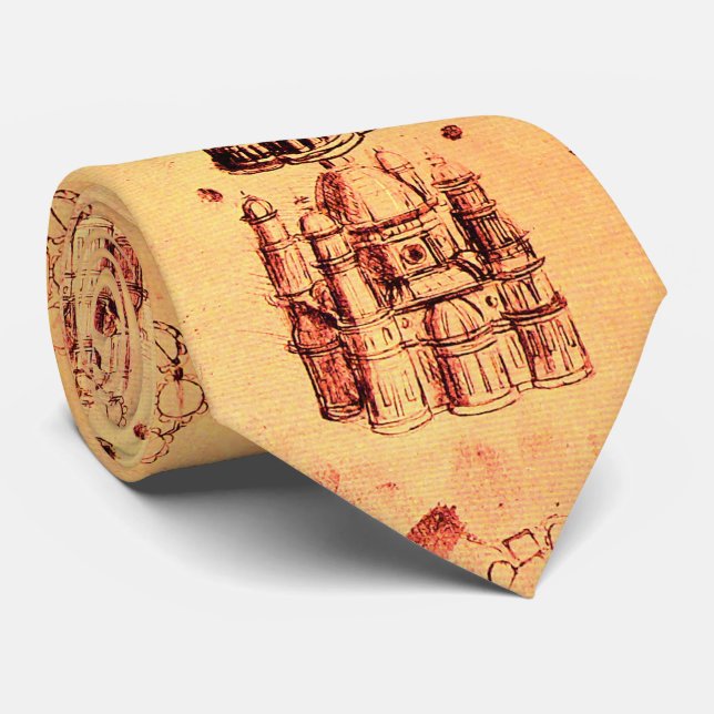 RENAISSANCE ARCHITEKTURELL GEZEICHNET von Leonardo Krawatte (Gerollt)