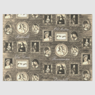 Renaissance Art Gerahmte Antique Sepia Entdeckungs Seidenpapier