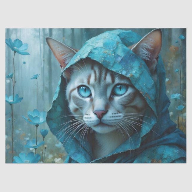 Renaissance Cat Birthday Seidenpapier (Vorderseite)