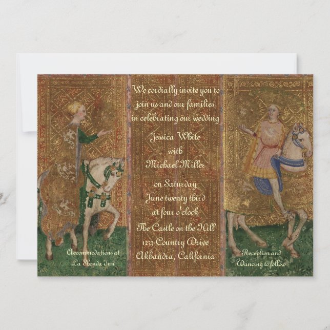 Renaissance-Damen-und Ritter-Hochzeit Einladung (Vorderseite)