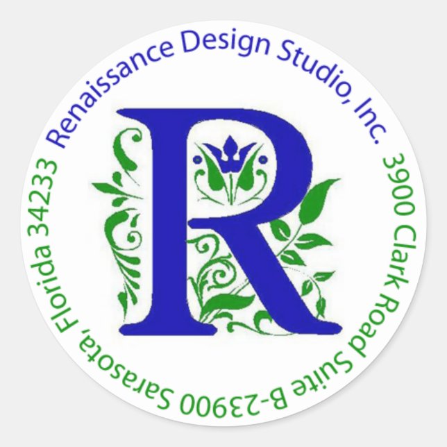 Renaissance Design Studio, Inc Étiquette de adress (Devant)
