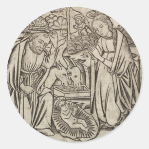 RENAISSANCE-DRUCK DER GEBURT RUNDER AUFKLEBER
