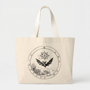 Renaissance Emblem Bat and Candle Totebag Jumbo Stoffbeutel