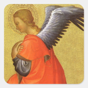 Renaissance-Engel von Meister des Bambino Vispo Quadratischer Aufkleber