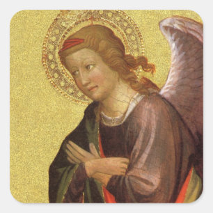 Renaissance-Engel von Meister des Bambino Vispo Quadratischer Aufkleber