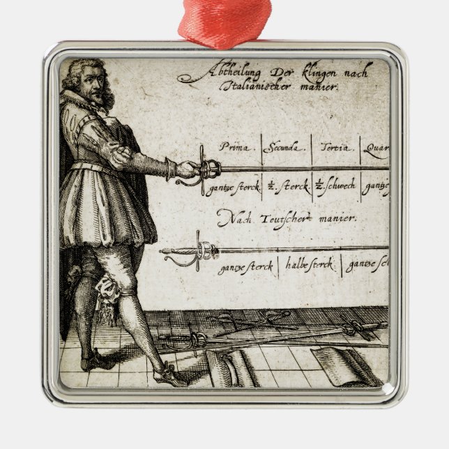 Renaissance-Fechten Silbernes Ornament (Vorne)