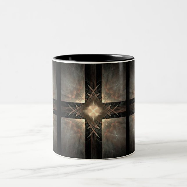 Renaissance-Fraktal-Tasse Zweifarbige Tasse (Mittel)