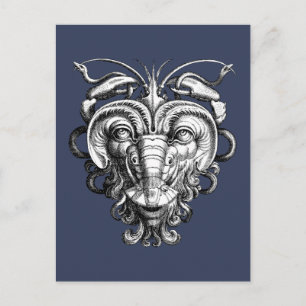 Renaissance Grotesque Gargoyle Face Lobster Man Postkarte