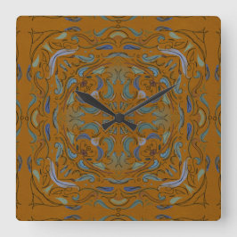 Renaissance-Herbstfliese Quadratische Wanduhr