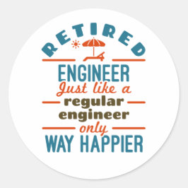 Renaissance Ingenieur Happier Engineering Retireme Runder Aufkleber