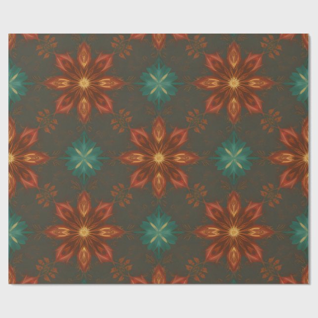 Renaissance-Inspired Christmas Floral  Geschenkpapier (Flach)