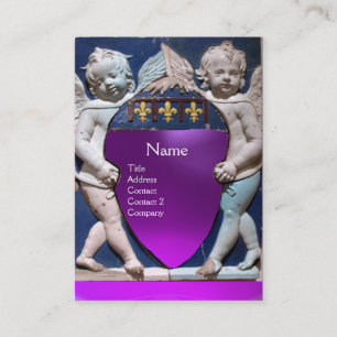RENAISSANCE KLEINE ANGELN MONOGRAM Lila Amethyst Visitenkarte