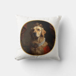 Renaissance-Königinnenporträt Golden Retriever Kissen