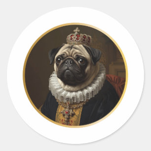 Renaissance-Königinnenporträt-inspirierte beige Mo Runder Aufkleber