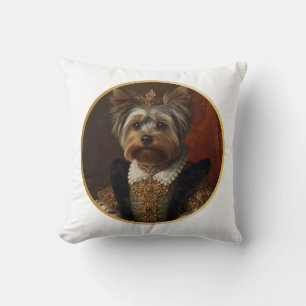 Renaissance-Königinnenporträt Yorkshire Terrier Kissen