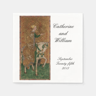 Renaissance-Lady auf einem Pferd Hochzeitsempfang Serviette