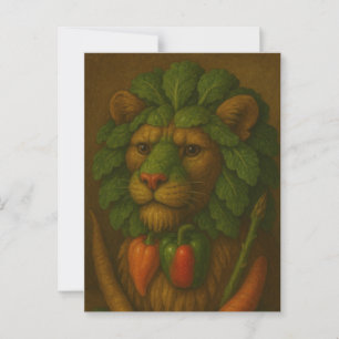 Renaissance Lion Portrait Postkarte