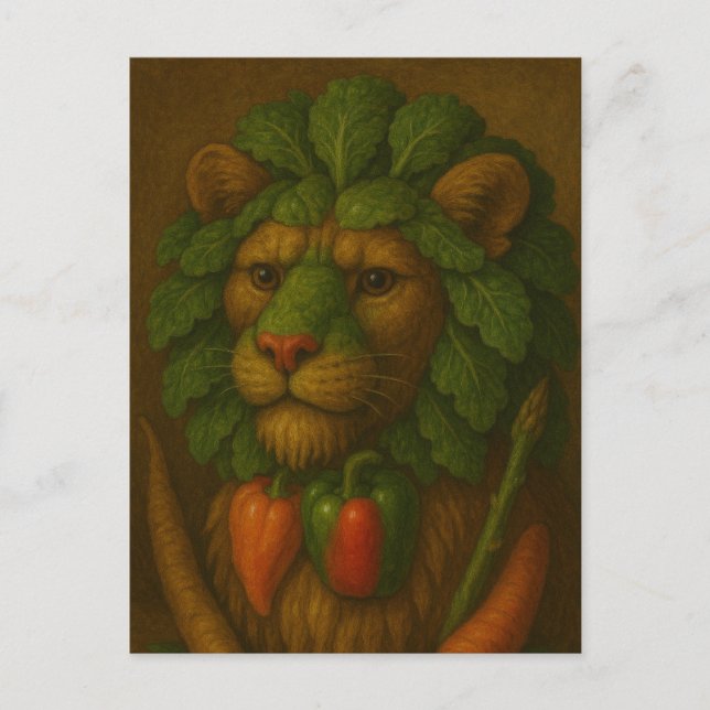 Renaissance Lion Portrait Postkarte (Vorderseite)