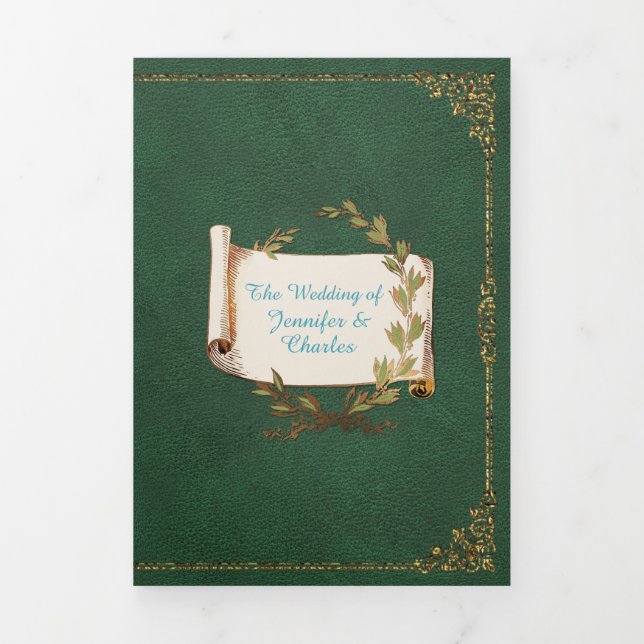 Renaissance Mairytale Wedding Foto Dreifach Gefaltete Einladung (Cover)