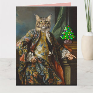 RENAISSANCE-MANN KATZE WEIHNACHTEN GROSSE KARTEN