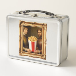 Renaissance Men Holding Modern French Fries Metall Brotdose
