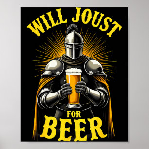 Renaissance-Mittelalter-Ritter wird für Bier turni Poster
